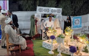طلبه جهادگر رودباری با برپایی جشن ازدواج آسان ۱۱۰ زوج را راهی خانه بخت کرد