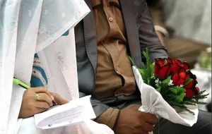 مراسم عقد آسان ۱۰ زوج جوان در رودبار جنوب برگزار شد